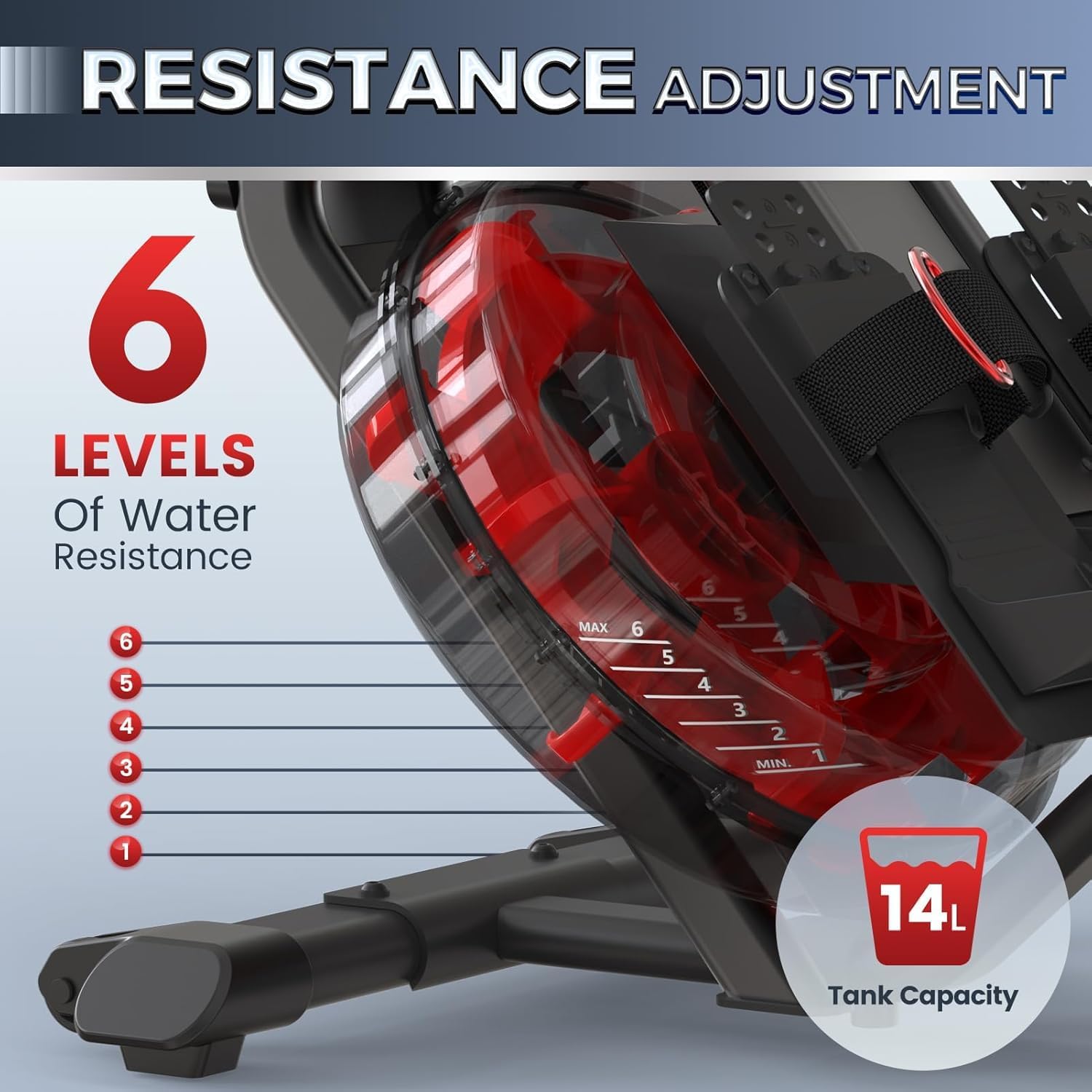 JOROTO MR26 Wasser-Rudergerät – 50° geneigter Tank & faltbar