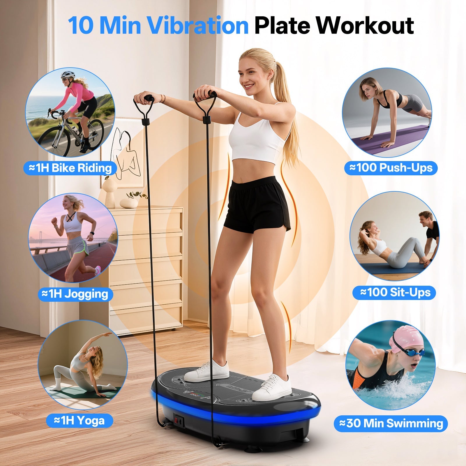 JOROTO JV80 4D Vibrationsplatte – Triple-Motor & Ganzkörpertraining