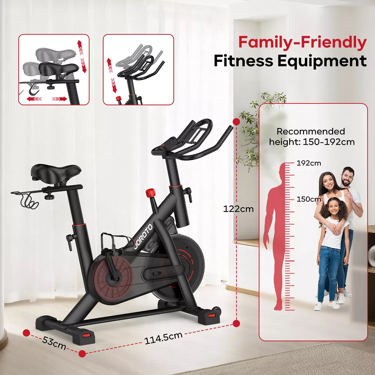 JOROTO JK10 Indoor Bike mit flüsterleiser Magnetbremse