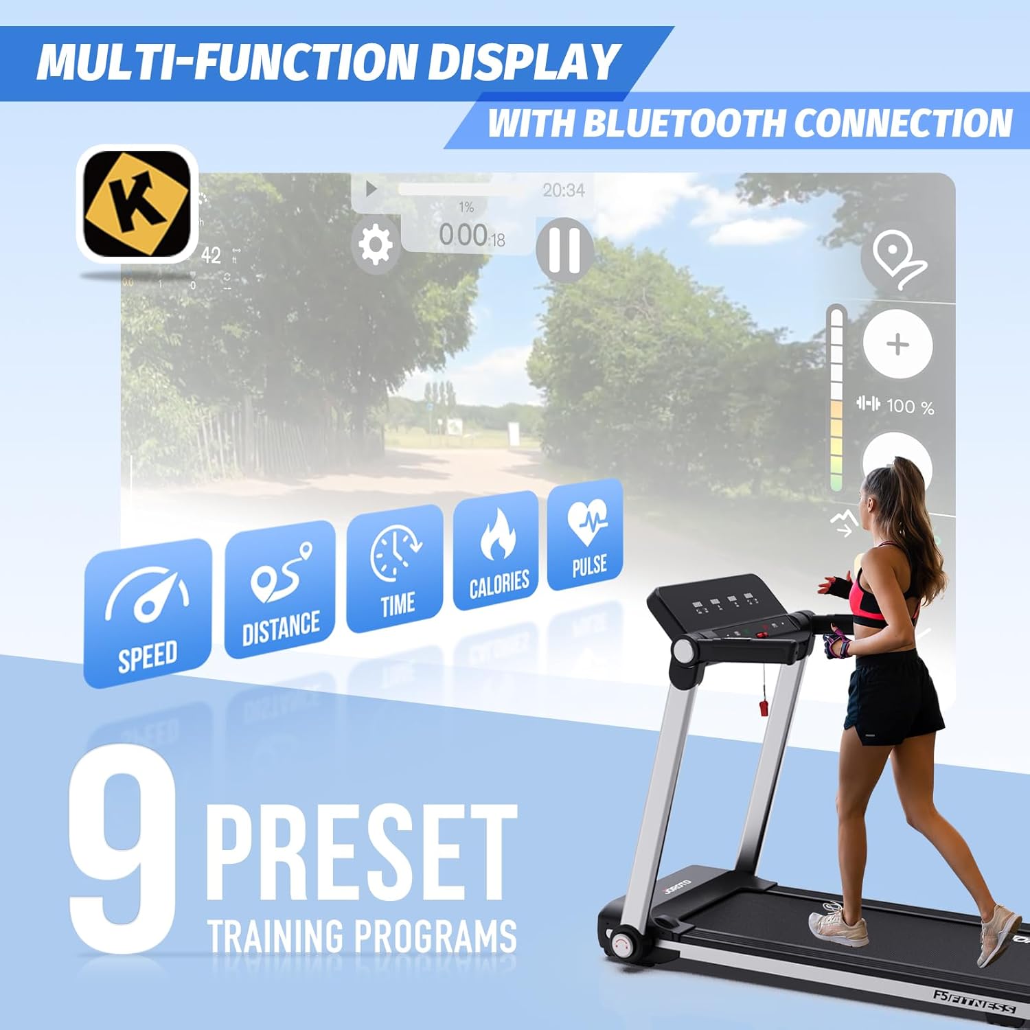 JOROTO F5 Klappbares Laufband – 2,5 PS Motor, 14 km/h & 100% Vormontiert
