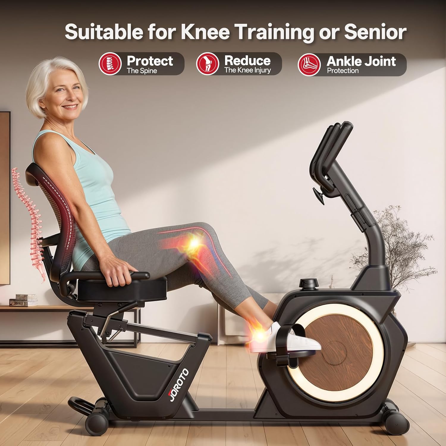 JOROTO JH50 Liegeheimtrainer mit 16 Widerstandsstufen und 180kg Belastbarkeit
