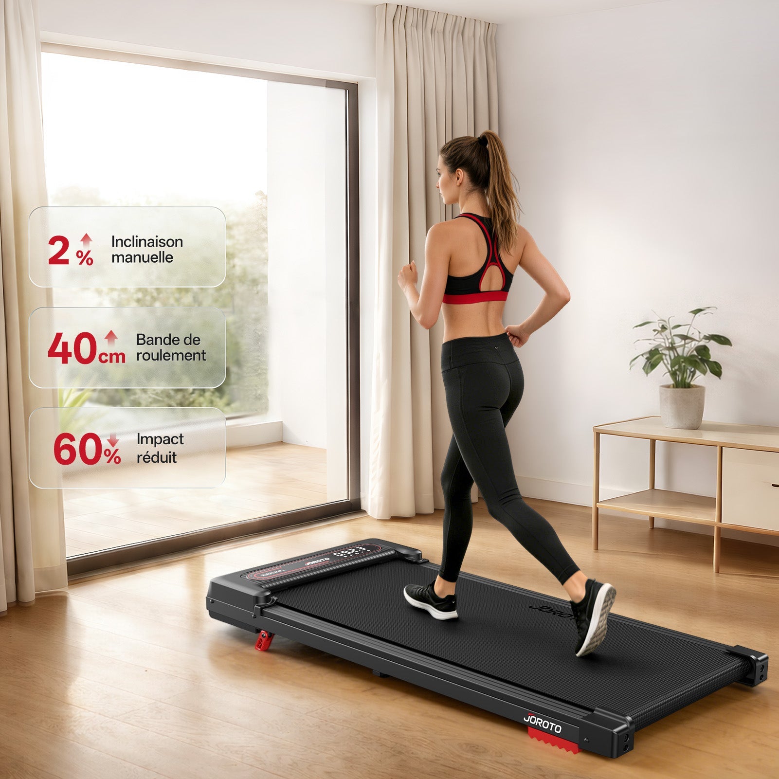 JOROTO F10 Kompaktes Under-Desk Laufband – 4% Steigung & App-Steuerung