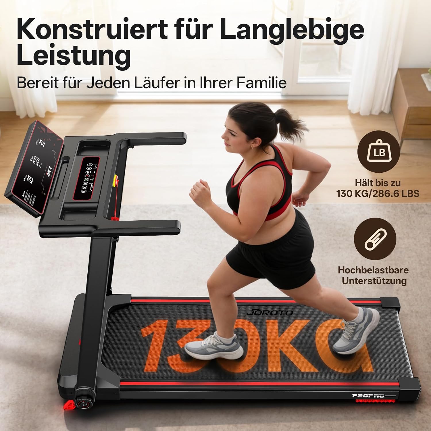 JOROTO F20PRO Laufband – 8% Steigung, 2,5 PS Motor & App-Steuerung