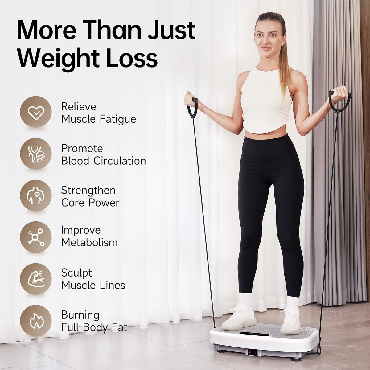 JOROTO JV35 Vibrationsplatte mit Trainingsbändern – 99 Geschwindigkeitsstufen