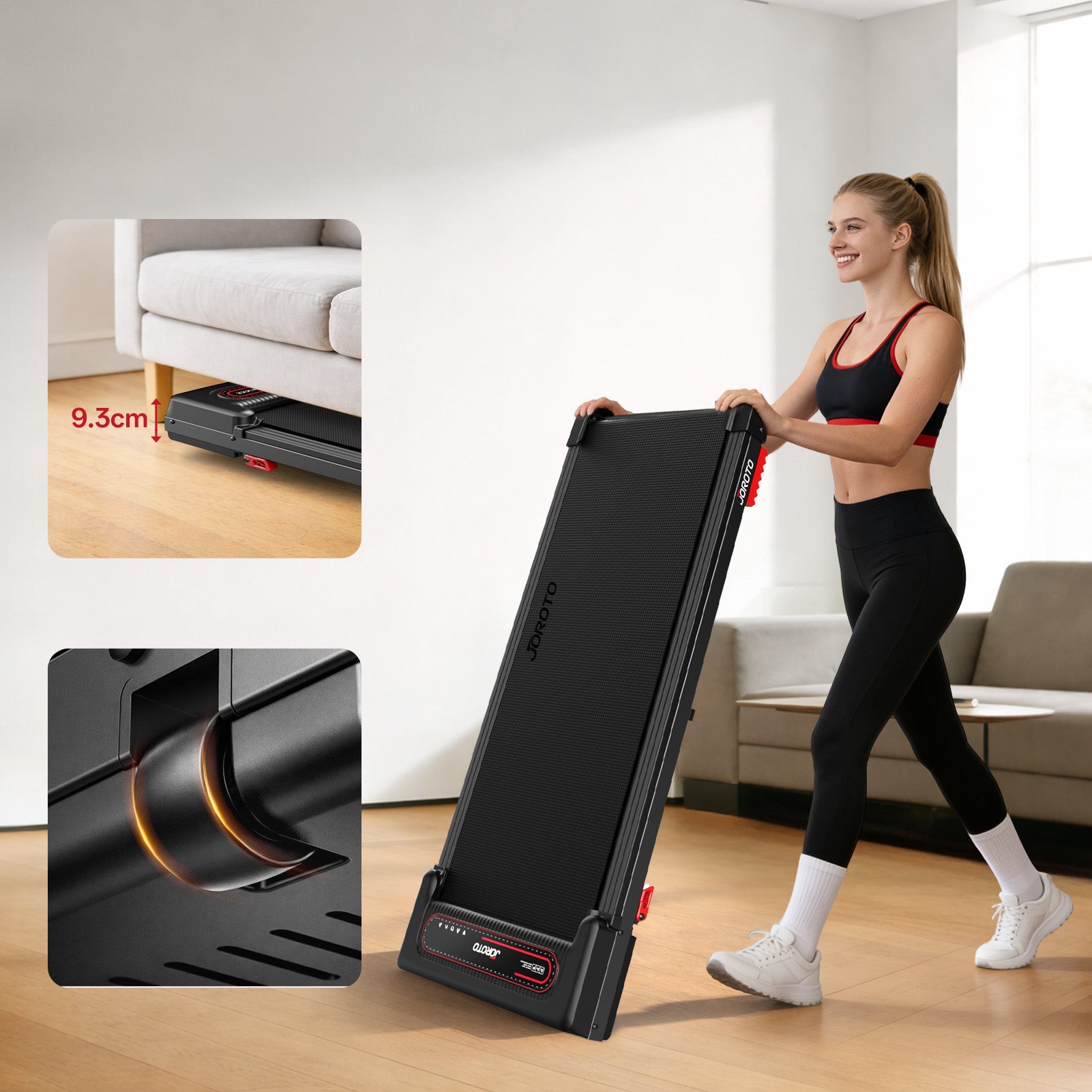 JOROTO F10 Kompaktes Under-Desk Laufband – 4% Steigung & App-Steuerung