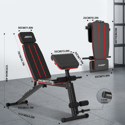 JOROTO MD55 Multifunktions-Hantelbank – 450kg Kapazität, Bein- & Bizpstrainer