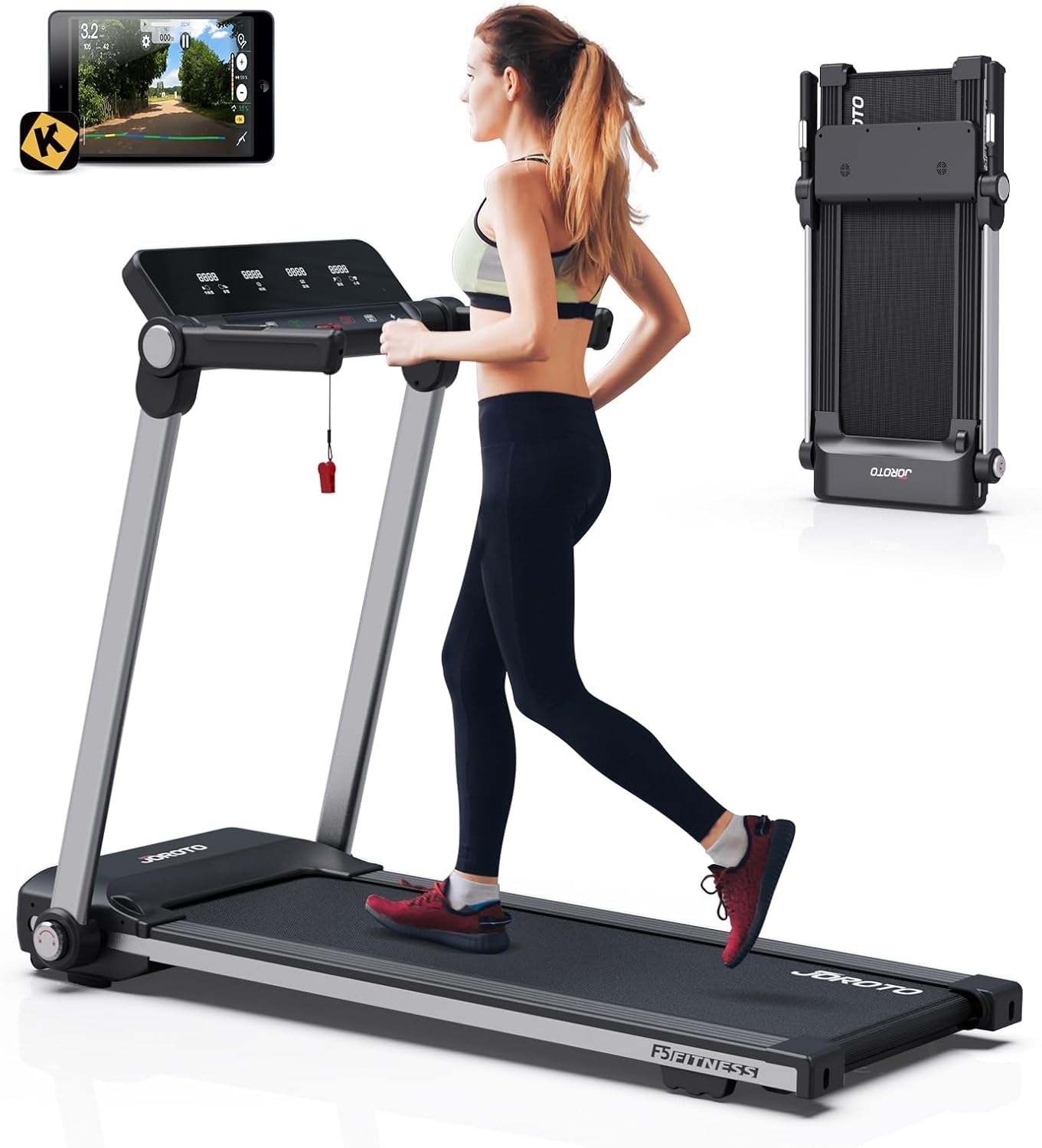 JOROTO F5 Klappbares Laufband – 2,5 PS Motor, 14 km/h & 100% Vormontiert
