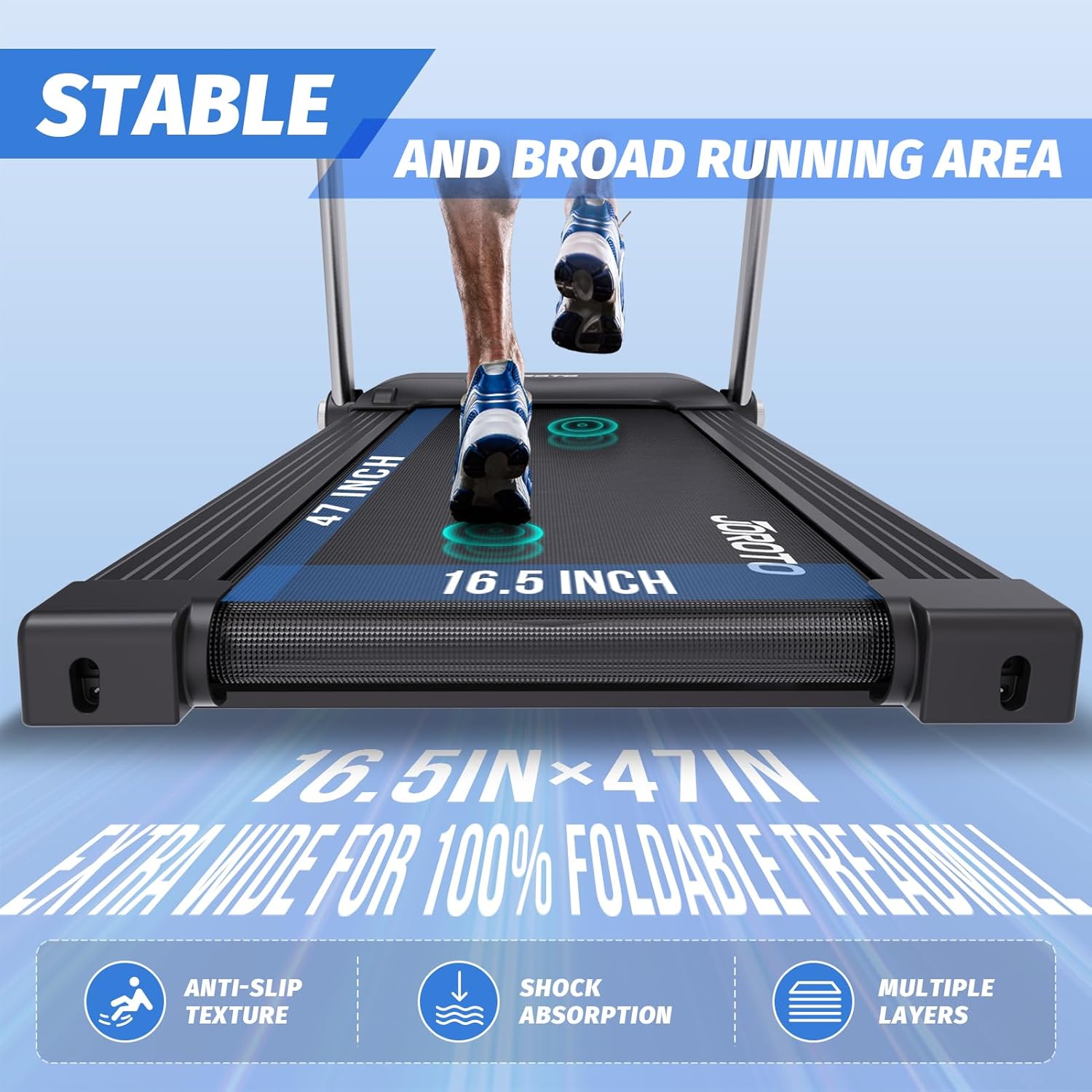 JOROTO F5 Klappbares Laufband – 2,5 PS Motor, 14 km/h & 100% Vormontiert