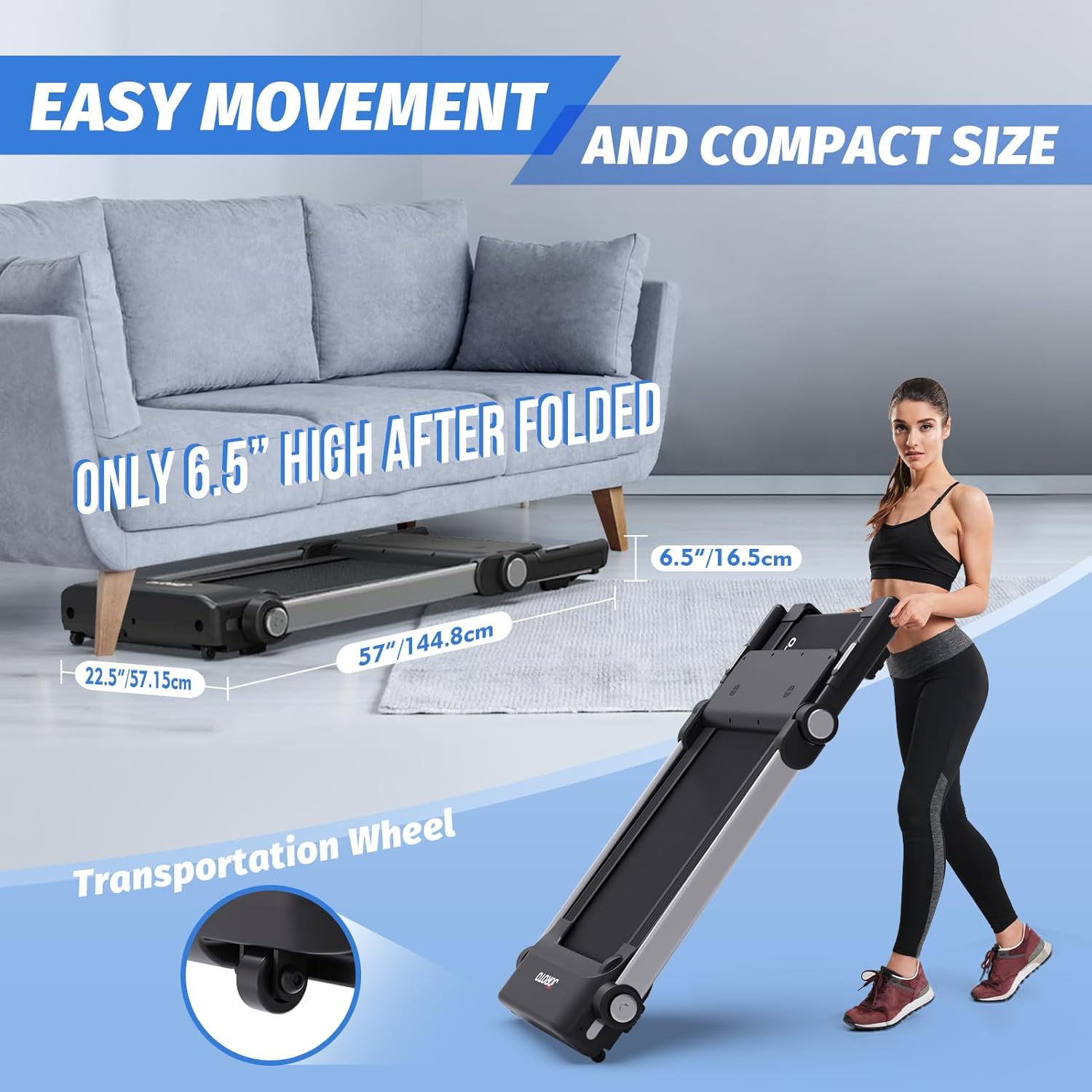 JOROTO F5 Klappbares Laufband – 2,5 PS Motor, 14 km/h & 100% Vormontiert