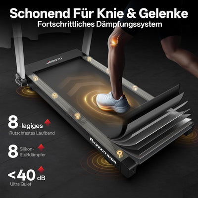 JOROTO F6 Klappbares Smart-Laufband – 16 km/h, 10% Automatische Steigung & Kinomap