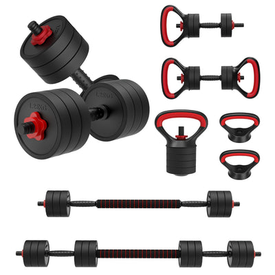 JOROTO JD10 Verstellbares 4-in-1 Hantelset – Kurzhantel, Langhantel & Kettlebell