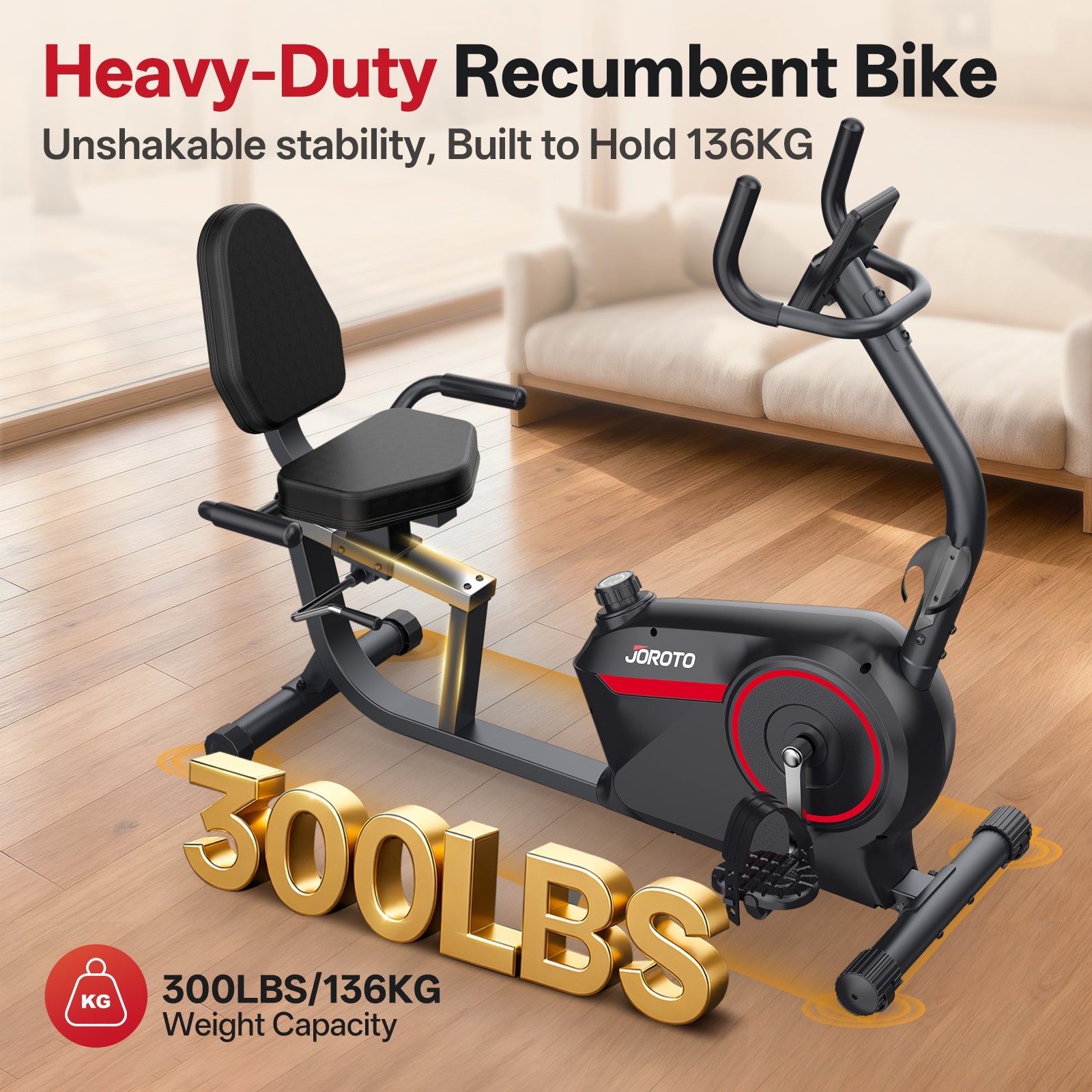 JOROTO JH30PRO Liegeergometer – 16 Magnetstufen, Gelenkschonend & Kinomap