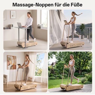 JOROTO F50 Manuelles gebogenes Walking Pad aus Kiefernholz