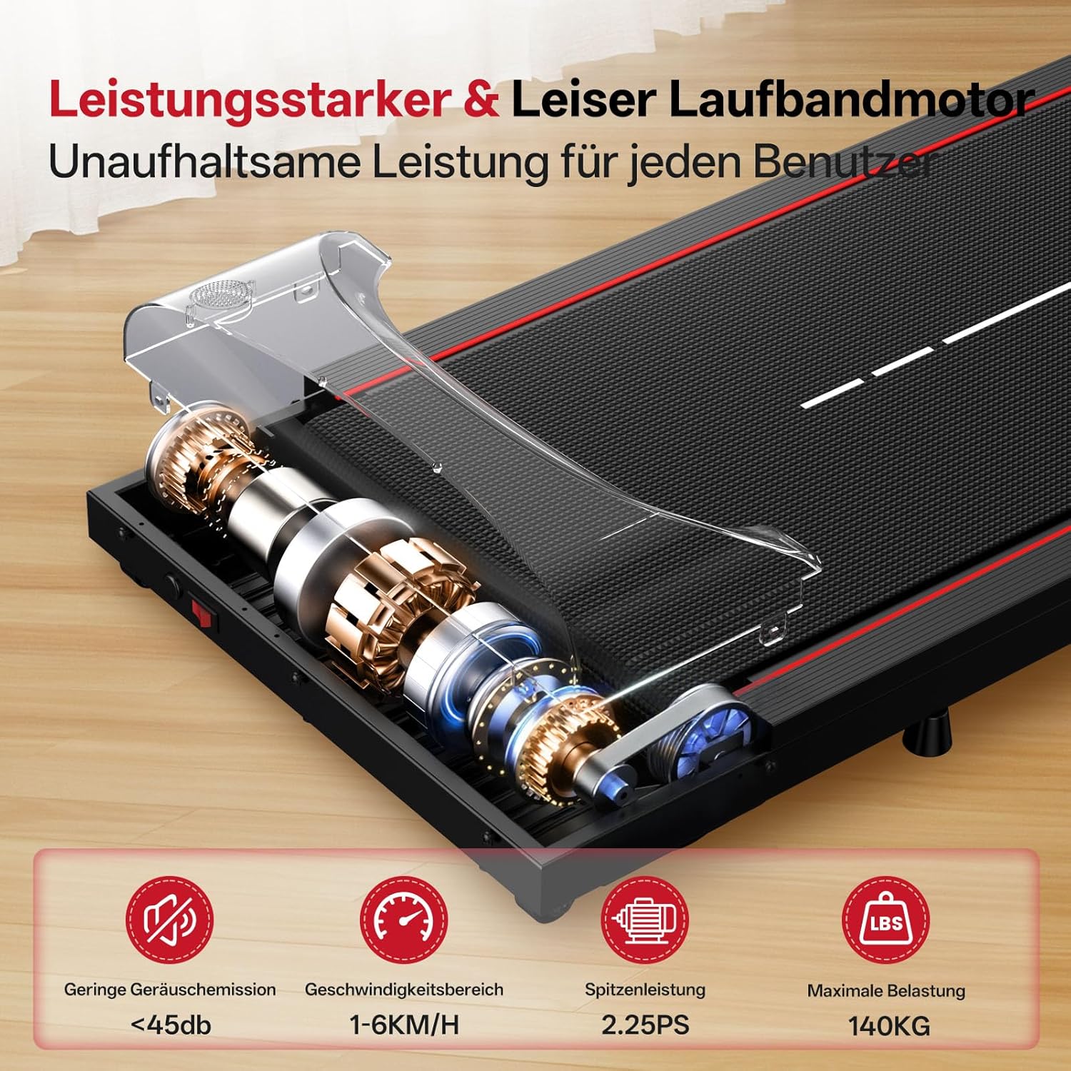 JOROTO JW20 Kompaktes Walking Pad – 2,25 HP Motor & Fernbedienung