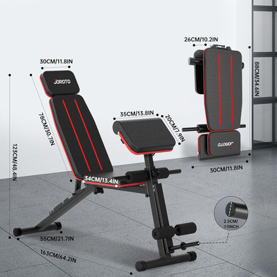 JOROTO MD55 Multifunktions-Hantelbank – 450kg Kapazität, Bein- & Bizpstrainer