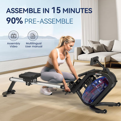 JOROTO MR29 Wasser-Rudergerät – 45° Geneigter Tank, 28L Volumen & Kinomap