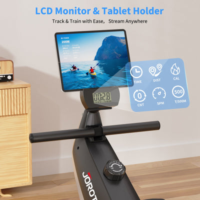 JOROTO MR30 Magnet-Rudergerät – Doppel-Aluminiumschienen & 16 Widerstandsstufen