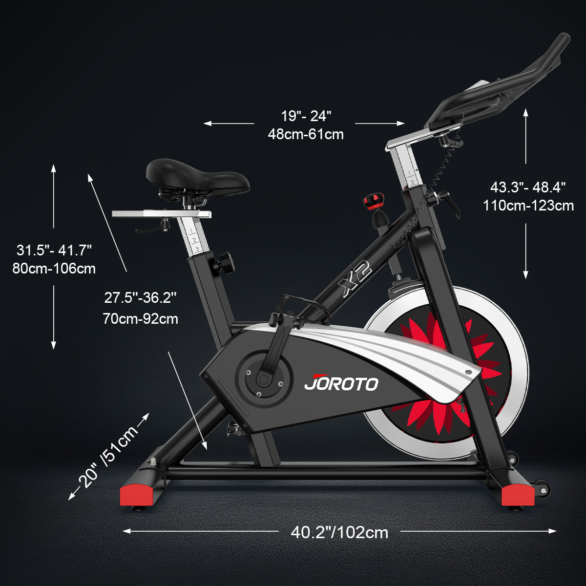 JOROTO X2 Indoor Bike mit Magnetbremse und 16kg Schwungrad